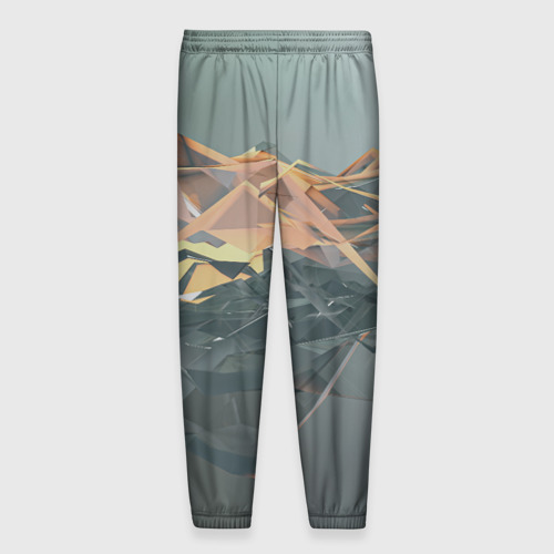 Мужские брюки 3D с принтом Абстрактное жидкое стекло, вид сзади #1