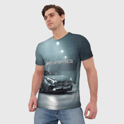Мужская футболка 3D Mercedes AMG - Motorsport - фото 2