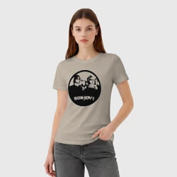 Женская футболка хлопок Bon Jovi rock - фото 2