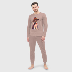 Мужская пижама с лонгсливом хлопок Мегумин с жезлом - Коносуба - фото 2