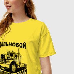 Женская футболка хлопок Oversize Дальнобойщик повелитель дорог - фото 2