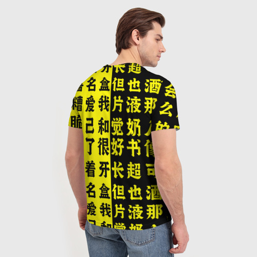 Мужская футболка 3D Ребекка и иероглифы - Киберпанк аниме, цвет 3D печать - фото 4
