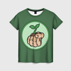 Растение в руке – Женская футболка 3D с принтом купить со скидкой в -23%