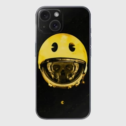 Чехол для iPhone 15 силиконовый с защитой камеры Space pac-man