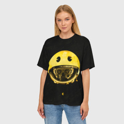 Женская футболка oversize 3D Space pac-man - фото 2