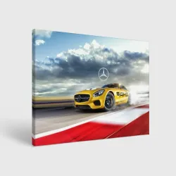 Холст прямоугольный Mercedes AMG V8 Biturbo на трассе