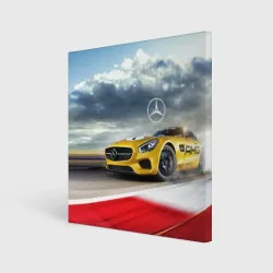 Холст квадратный Mercedes AMG V8 Biturbo на трассе
