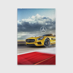 Обложка для паспорта матовая кожа Mercedes AMG V8 Biturbo на трассе