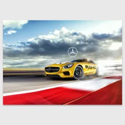 Поздравительная открытка Mercedes AMG V8 Biturbo на трассе