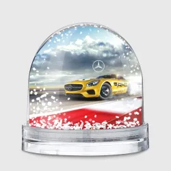 Игрушка Снежный шар Mercedes AMG V8 Biturbo на трассе
