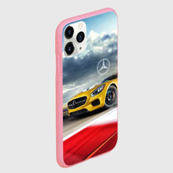 Чехол для iPhone 11 Pro Max матовый Mercedes AMG V8 Biturbo на трассе - фото 2