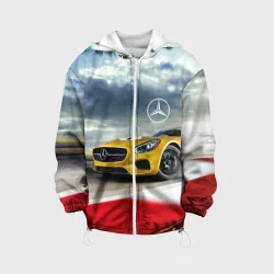 Детская куртка 3D Mercedes AMG V8 Biturbo на трассе
