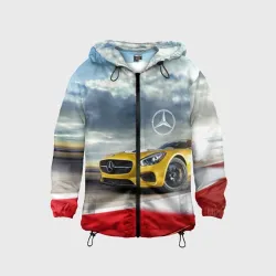 Детская ветровка 3D Mercedes AMG V8 Biturbo на трассе