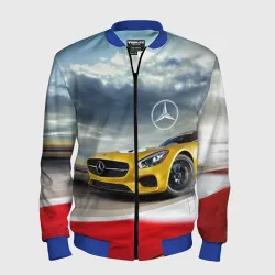 Мужской бомбер 3D Mercedes AMG V8 Biturbo на трассе
