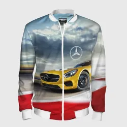 Мужской бомбер 3D Mercedes AMG V8 Biturbo на трассе