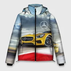 Мужская зимняя куртка 3D Mercedes AMG V8 Biturbo на трассе