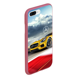 Чехол для iPhone 7Plus/8 Plus матовый Mercedes AMG V8 Biturbo на трассе - фото 2