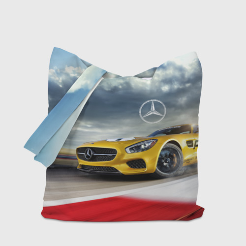 Шоппер 3D с принтом Mercedes AMG V8 Biturbo на трассе, вид сбоку #3