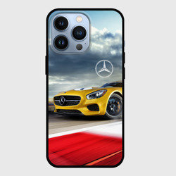 Чехол для iPhone 13 Pro Mercedes AMG V8 Biturbo на трассе