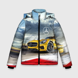 Зимняя куртка для мальчиков 3D Mercedes AMG V8 Biturbo на трассе