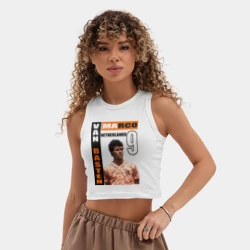 Женская укороченная майка-топ хлопок Марко ван Бастен сборная Голландии - фото 2