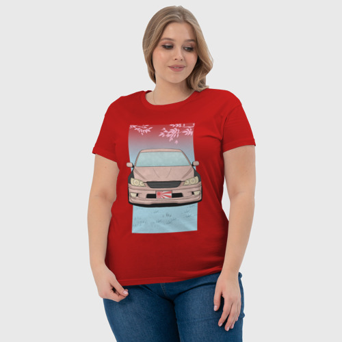 Женская футболка хлопок Toyota Altezza stance alternative, цвет красный - фото 6