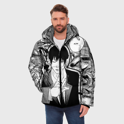 Мужская зимняя куртка 3D Аки делает кон - Человек Бензопила, цвет черный - фото 3