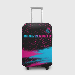 Чехол для чемодана 3D Real Madrid - neon gradient: символ сверху