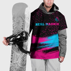 Накидка на куртку 3D Real Madrid - neon gradient: символ сверху