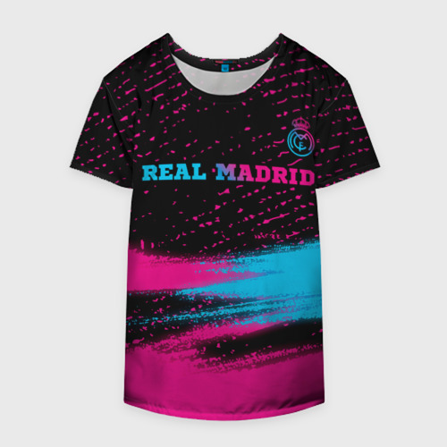 Накидка на куртку 3D Real Madrid - neon gradient: символ сверху, цвет 3D печать - фото 4