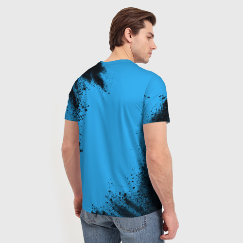 Мужская футболка 3D с принтом Арсений космонавт футболист, вид сзади #2