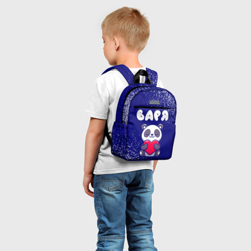 Детский рюкзак 3D с принтом Варя панда с сердечком, фото на моделе #1