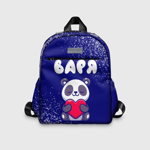 Детский рюкзак 3D с принтом Варя панда с сердечком, вид спереди #2