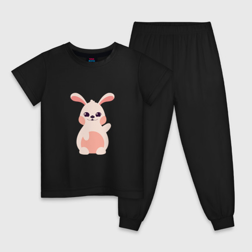Детская пижама хлопок с принтом Pink Bunny, вид спереди #2