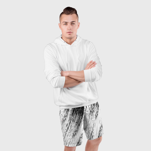 Мужские шорты спортивные с принтом Мокрый асфальт, фото #4