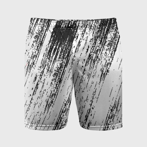 Мужские шорты спортивные с принтом Мокрый асфальт, вид спереди #2