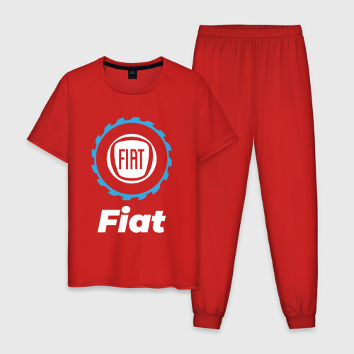 Мужская пижама хлопок с принтом Fiat в стиле Top Gear, вид спереди #2