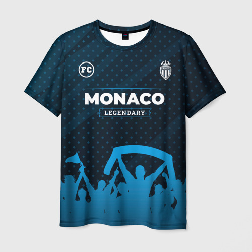 Мужская футболка с принтом Monaco legendary форма фанатов, вид спереди №1