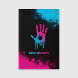 Обложка для паспорта матовая кожа Death Stranding - neon gradient