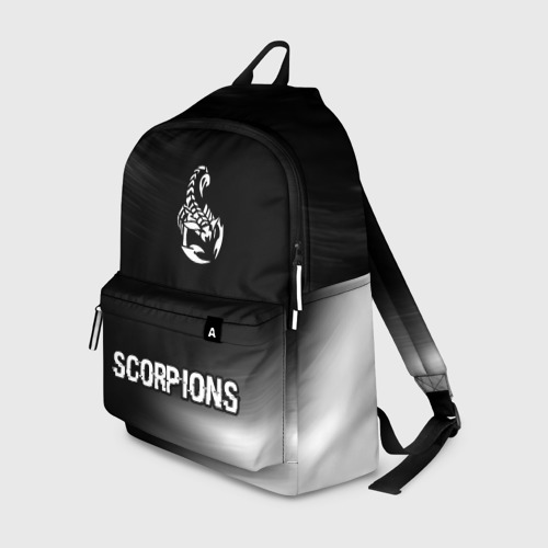 Рюкзак 3D с принтом Scorpions glitch на темном фоне: символ, надпись, вид спереди #2