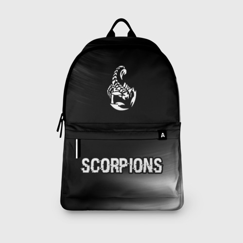 Рюкзак 3D с принтом Scorpions glitch на темном фоне: символ, надпись, вид сбоку #3