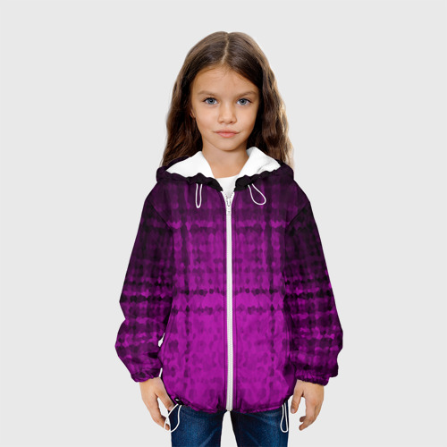 Детская куртка 3D Абстрактный мозаичный темный бордовый узор, цвет белый - фото 4