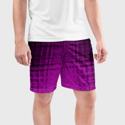Мужские шорты спортивные Абстрактный мозаичный темный бордовый узор - фото 2
