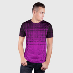 Мужская футболка 3D Slim Абстрактный мозаичный темный бордовый узор - фото 2