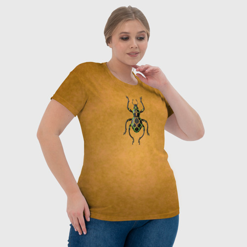 Женская футболка 3D с принтом Pachyrhynchus reticulatus - тип 4, фото #4