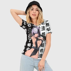 Женская футболка 3D Slim 2b в шикарном платье - Nier Automata - фото 2