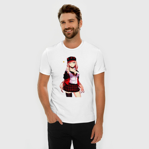 Мужская футболка хлопок Slim Ноль два - Любимый во Франксе , цвет белый - фото 3