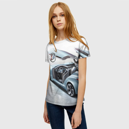 Женская футболка 3D с принтом Buick Riviera Concept, фото на моделе #1