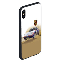 Чехол для iPhone XS Max матовый Porsche - гонки в пустыне - фото 2