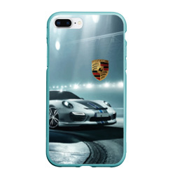 Чехол для iPhone 7Plus/8 Plus матовый Porsche - racing route - motorsport